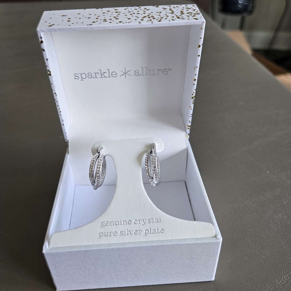 Sparkle Allure Crossover Hoop Earrings